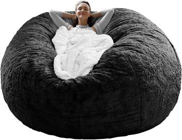 Bag Chair Cover(it was only a Cover;  not a Full Bean Bag) Chair Cushion;  Big Round Soft Fluffy PV Velvet Sofa Bed Cover;  Living Room Furniture