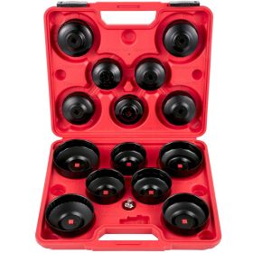 VEVOR Oil Filter Socket Set, 14 Pcs Oil Filter Wrench Set, Sturdy Steel Oil Filter Socket, 3/8" Oil Filter Socket