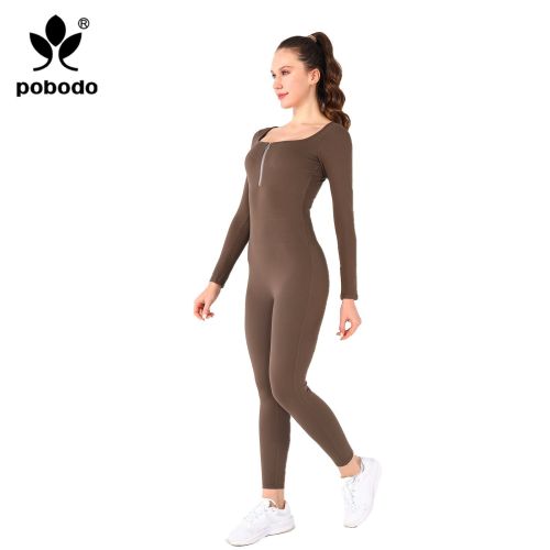 Square Collar Chest Short Zipper Jumpsuit