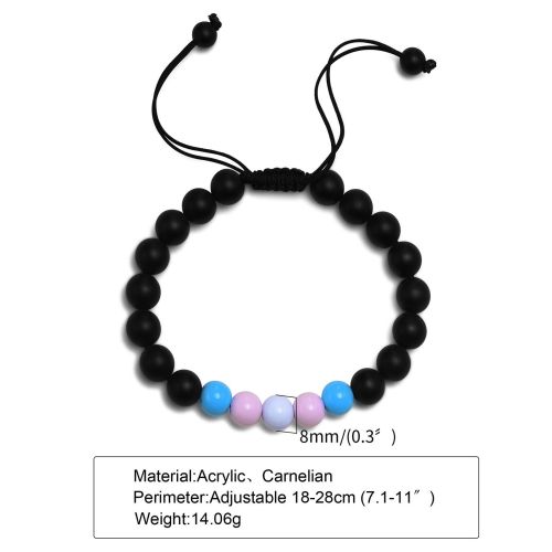 Bracelet Acrylic Black Agate Beaded Bracelet Friendship Men And Women