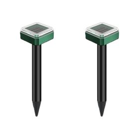 2pcs Mole Repellent Stakes; Solar Mole Repellent Ultrasonic; Ultrasonic Solar Powered; Ip65 Waterproof Sonic Repeller Stakes For Groundhog; Vole; (Items: Square)