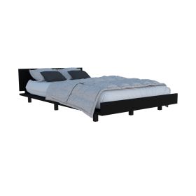 Ethereal Twin Bed Base, Headboard (Color: Black)