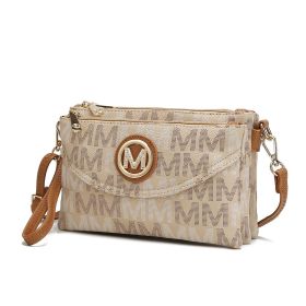 MKF Collection Ishani Signature Crossbody handbag Women by Mia k (Color: Beige, Material: Polycarbonate)