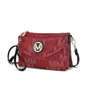 MKF Collection Ishani Signature Crossbody handbag Women by Mia k (Color: Burgundy, Material: Polycarbonate)