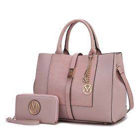 MKF Collection Yola Satchel Bag with Wallet Vegan Leather Women by Mia K (Color: Dusty Pink, Material: Vegan Leather)