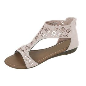 Crazy Daisies Summer Sandals (Color: Cream, size: 5)