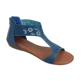 Crazy Daisies Summer Sandals (Color: Blue, size: 5)