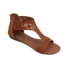 Crazy Daisies Summer Sandals (Color: Brown, size: 5)