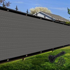 Artpuch Privacy Fence Screen Dark Grey Customized Outdoor Mesh Panels for Backyard, Balcony,Patio,Construction Site with Zip Ties (Color: Dark Grey, size: 3x24 ft)