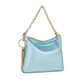 MKF Collection Brigitte Women's Shoulder Bag Functional Purse by Mia K (Color: Metallic Blue, Material: Vegan Leather)