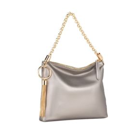 MKF Collection Brigitte Women's Shoulder Bag Functional Purse by Mia K (Color: Pewter, Material: Vegan Leather)