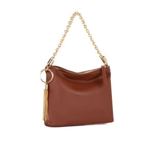 MKF Collection Brigitte Women's Shoulder Bag Functional Purse by Mia K (Color: Cognac, Material: Vegan Leather)